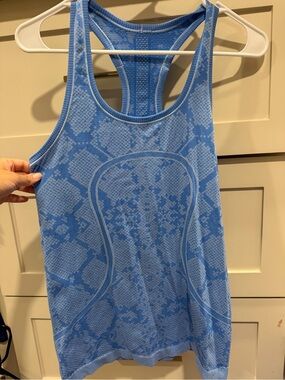 lululemon athletica Light Blue Textured Racerback Tank